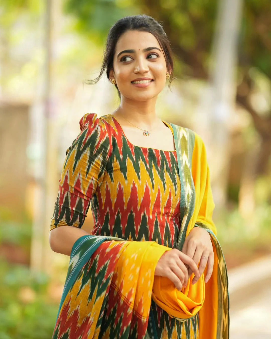 Women’s Multicolor Ethnic Dress Elegant Festive Outfit