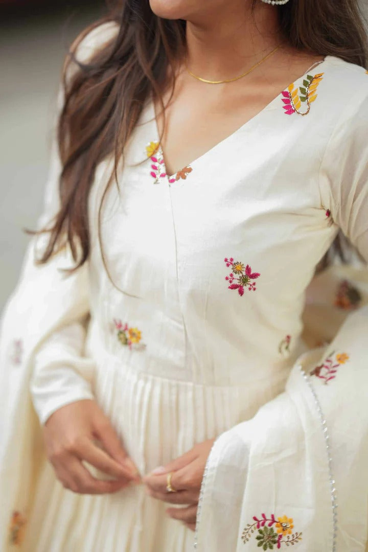 Elegant White Anarkali Dress for Women Premium Ethnic Wear