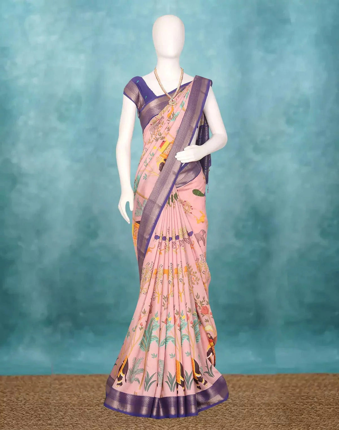 Party Light Onion Color Soft Silk Saree