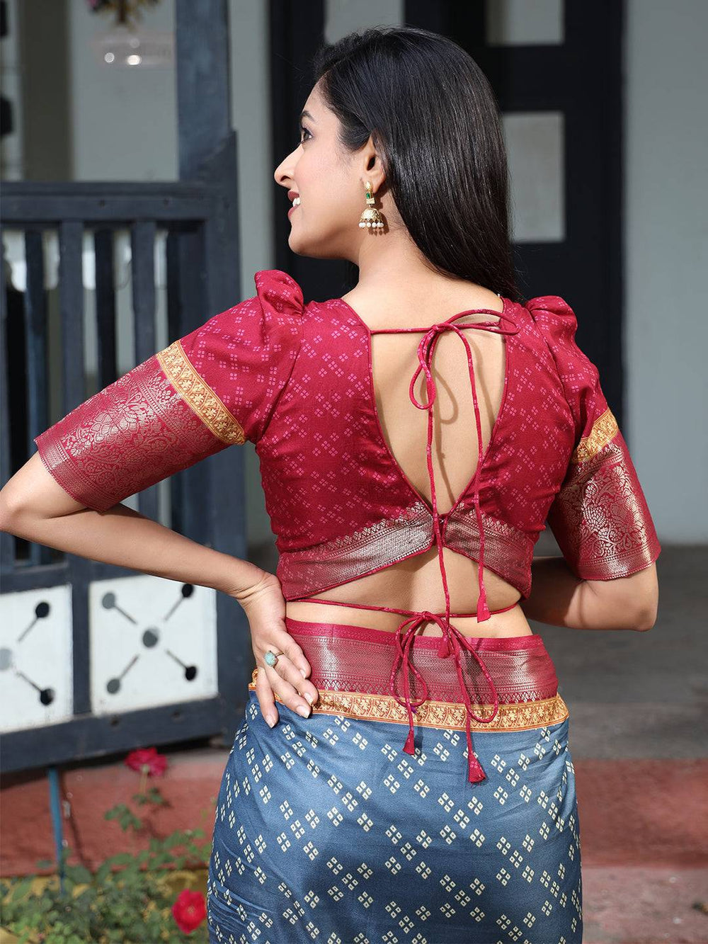 Red Banarasi Soft Silk Saree with Multicolor Pallu & Gold Zari Weaving