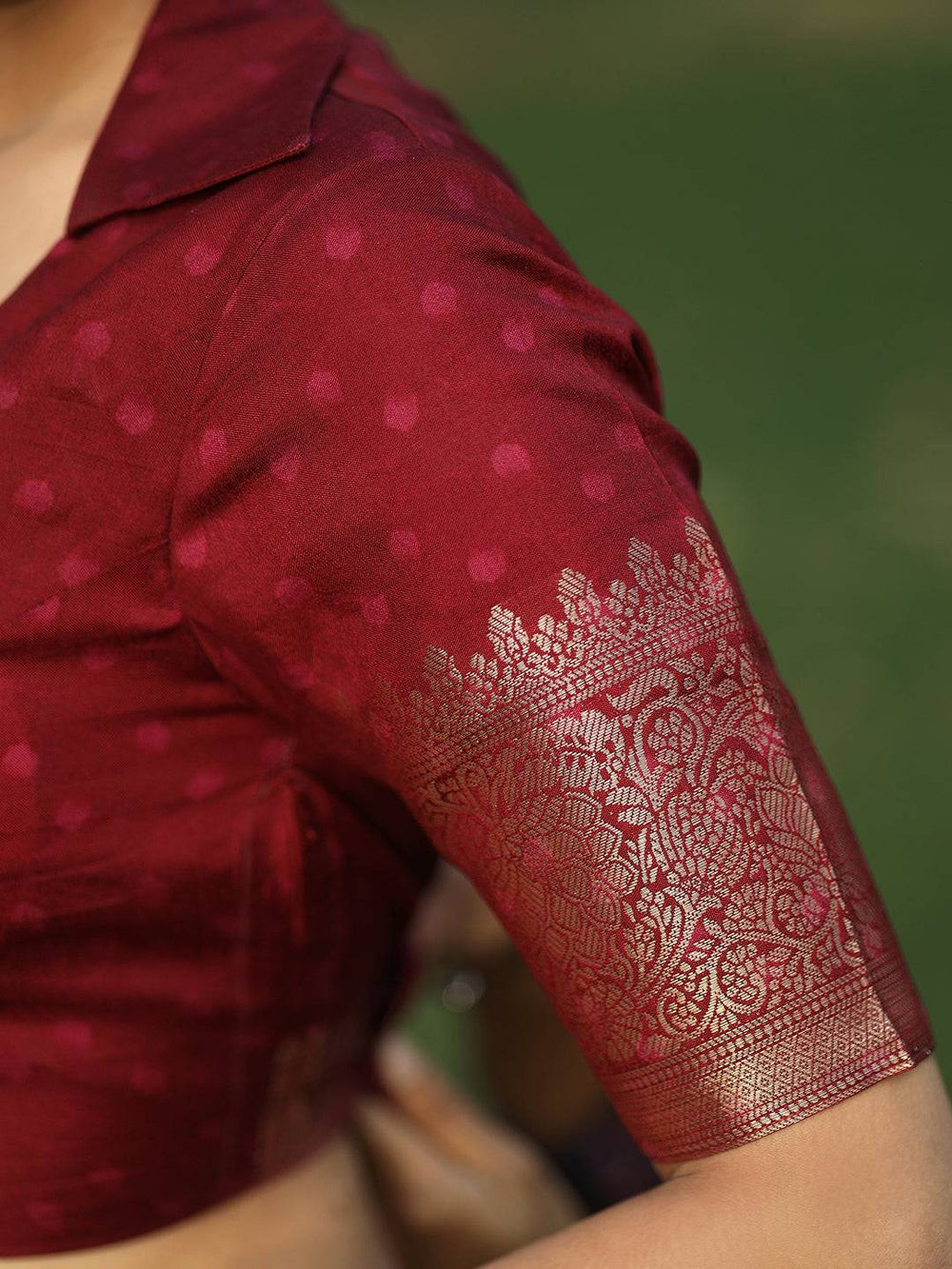 Maroon & Beige Kanjivaram Silk Saree with Artistic Pallu