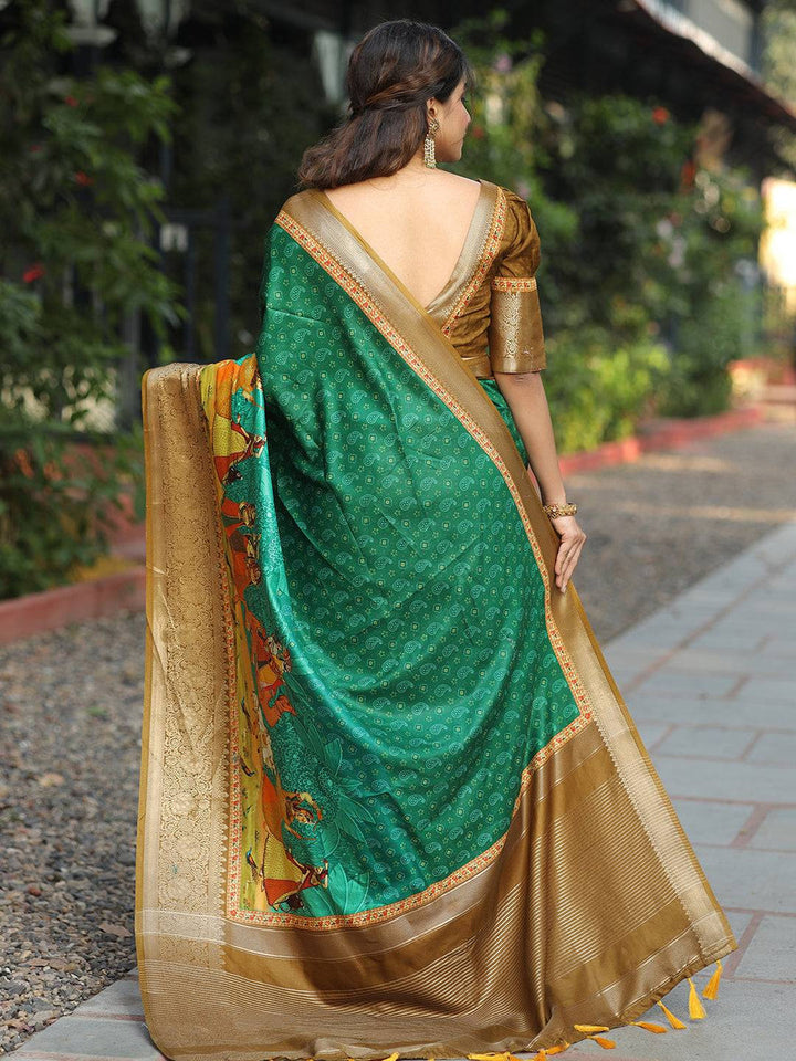 Maroon & Red Banarasi Silk Saree with Golden Zari Weaving