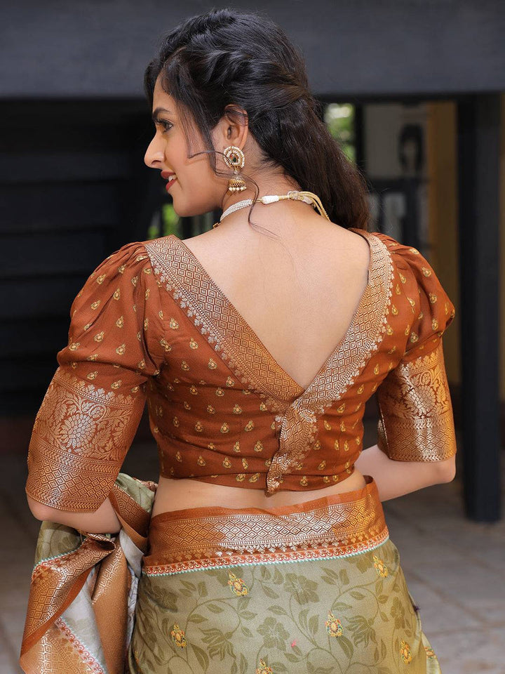 Premium Silk Banarasi Saree with Madhubani Art Print & Rich Zari Border