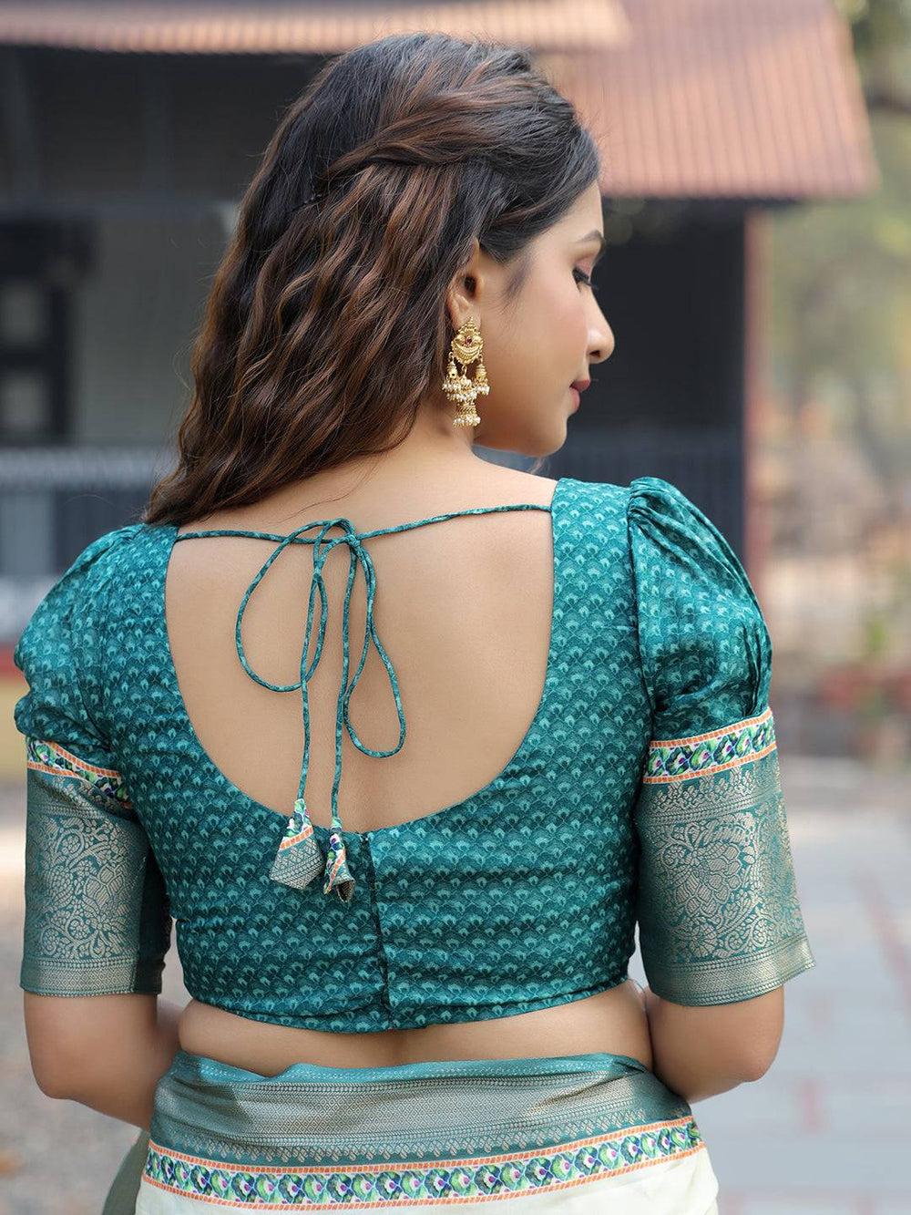 Mint Green Floral Soft Silk Saree for Women