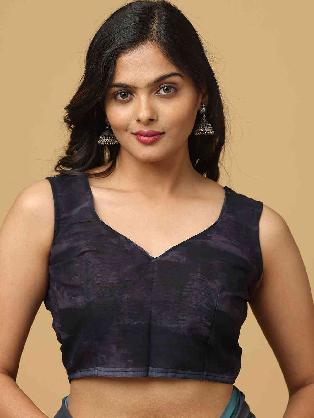 Multicolor Ombre Georgette Saree with Abstract Print