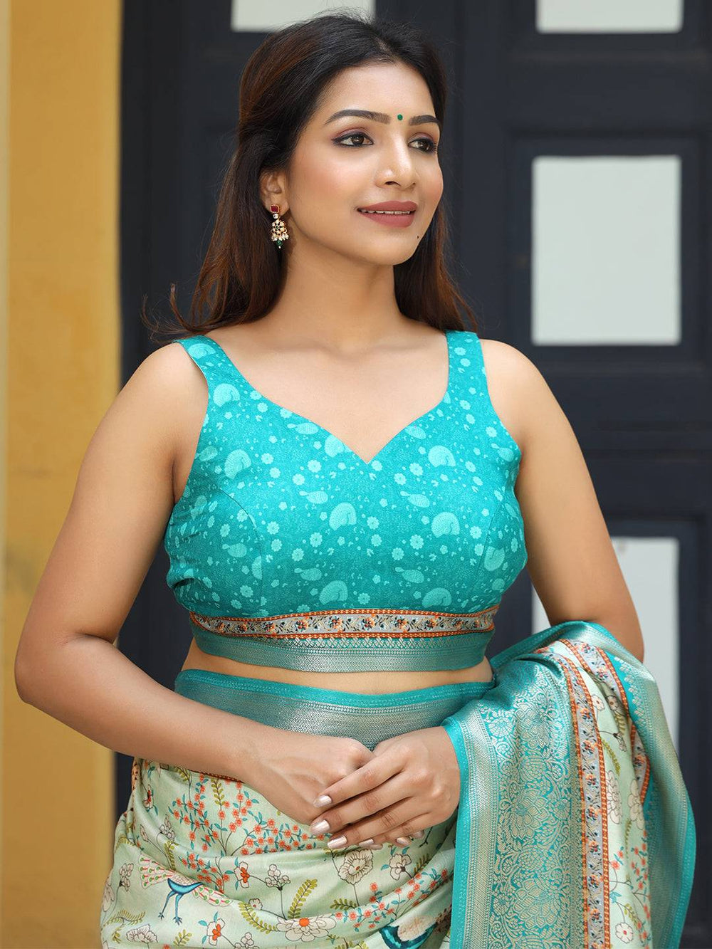 Mint Green Banarasi Silk Saree for Women