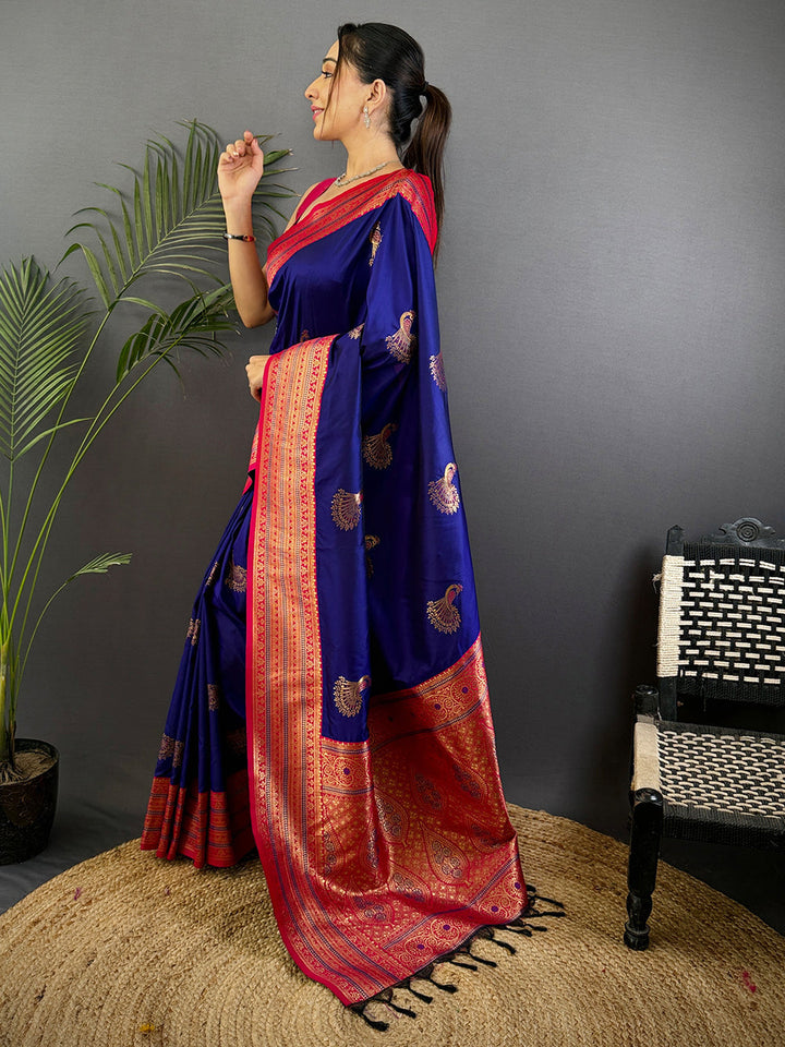 Royal Blue Banarasi Silk Saree for Women