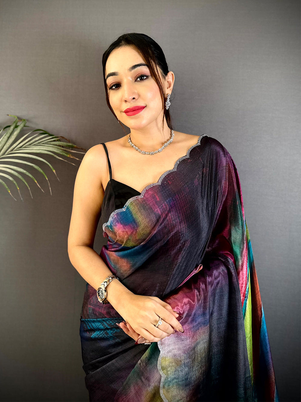 Multicolor Abstract Printed Silk Saree for Women