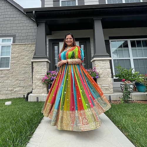 Multicolor Traditional Flared Dress for Women